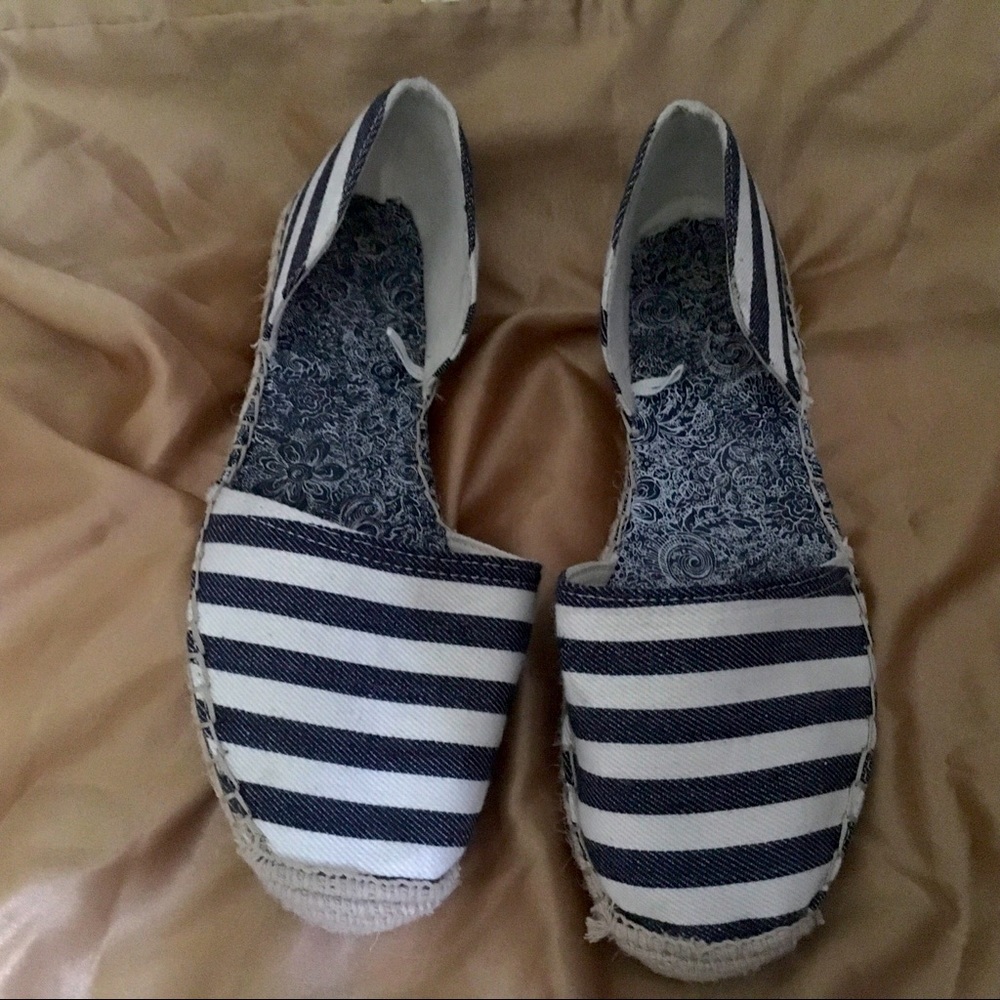 Navy and cream stripped Espadrilles